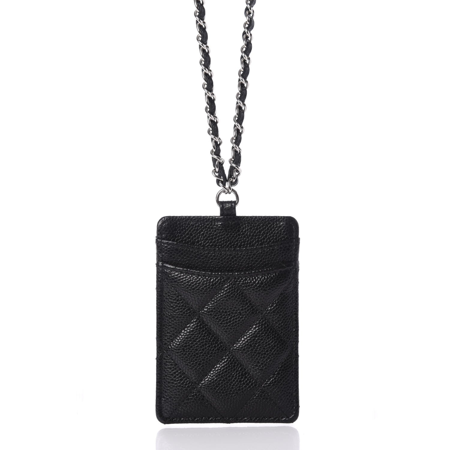Chanel Caviar Quilted Card Holder On Chain Black 4 of 8