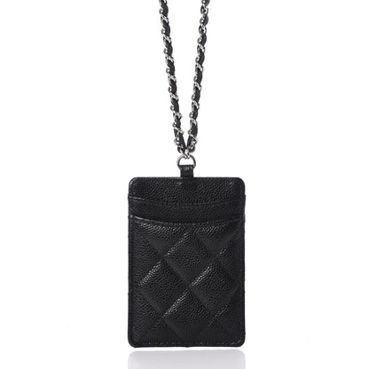 Chanel Caviar Quilted Card Holder On Chain Black 4 of 8