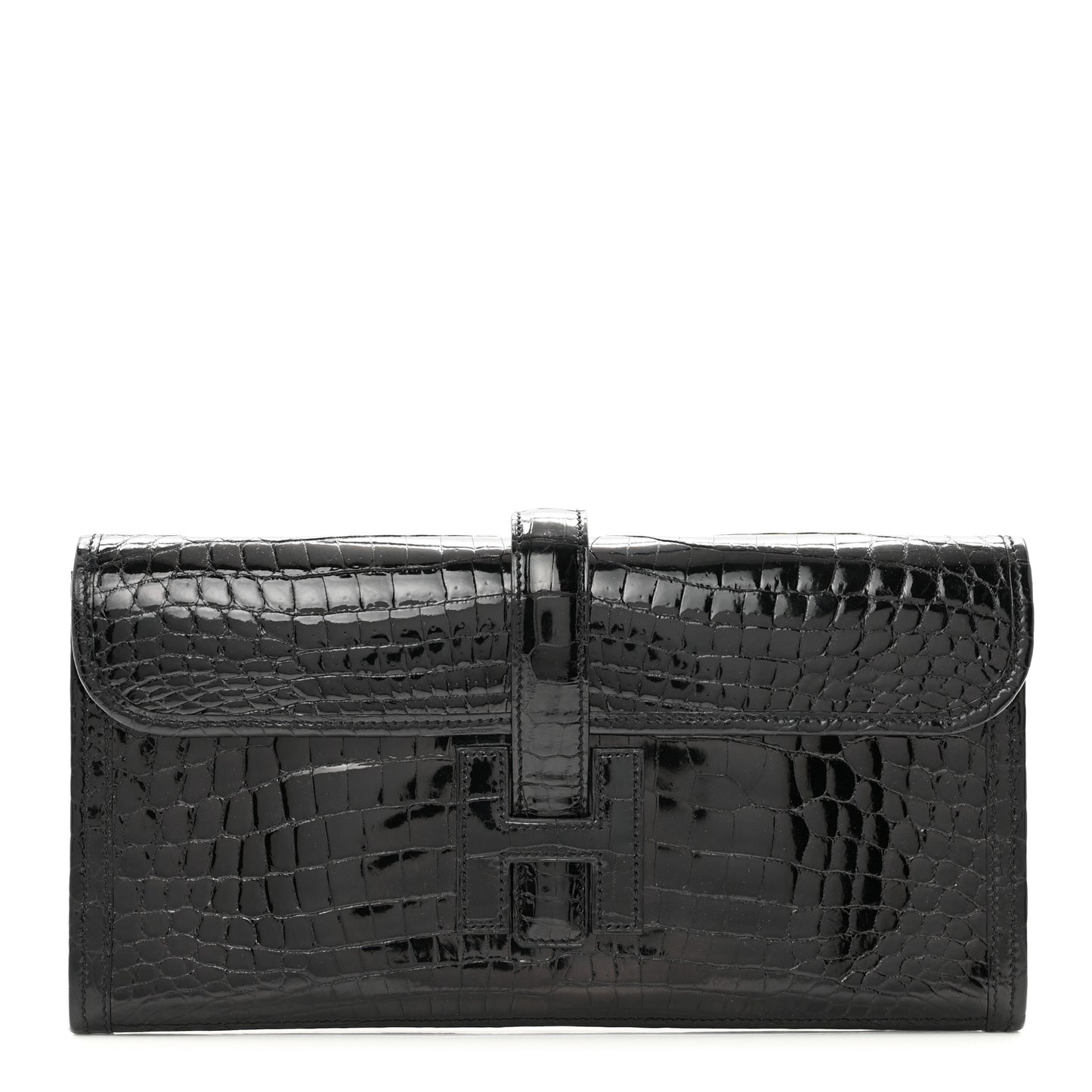 Shiny Niloticus Crocodile Jige Elan 29 Clutch Black