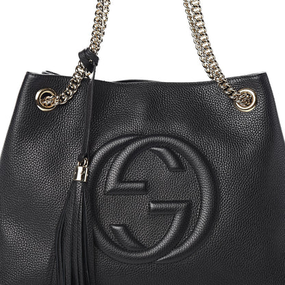 Gucci Pebbled Calfskin Medium Soho Chain Shoulder Bag Black 10 of 10