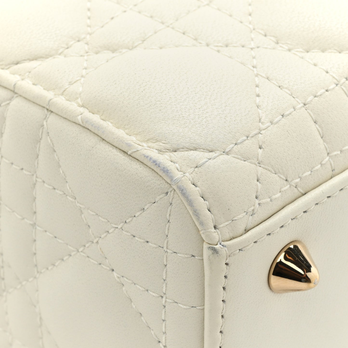 Lambskin Cannage Small My ABCDior Lady Dior White