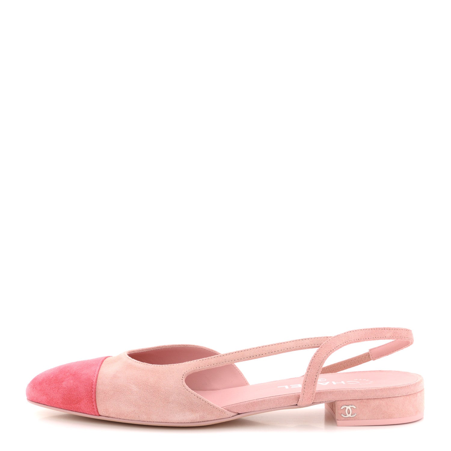 Chanel Suede Cap Toe CC Coco Slingback Pumps 41 Light Pink Coral 1 of 11
