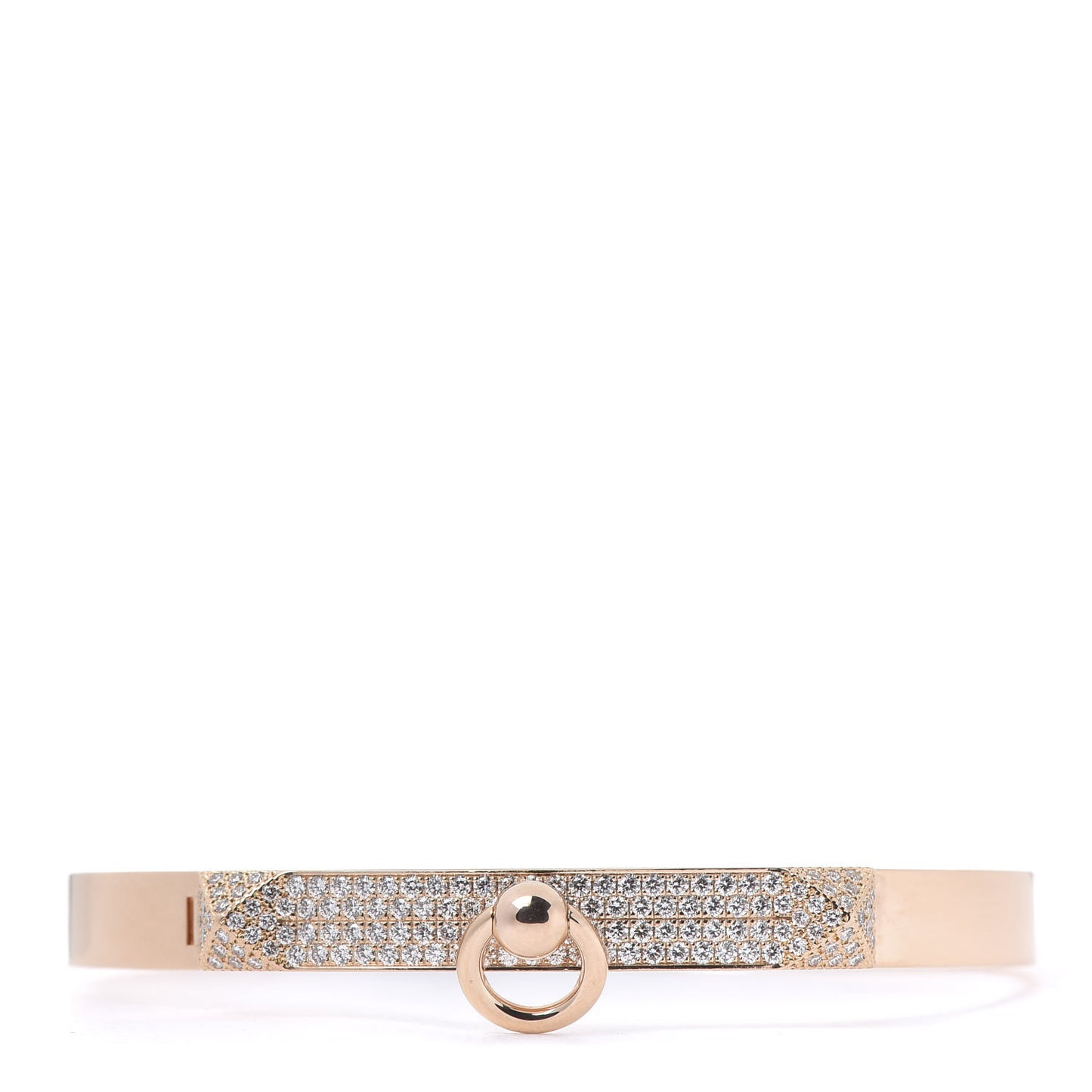 18K Rose Gold Diamond PM Collier De Chien Pave Bracelet SH