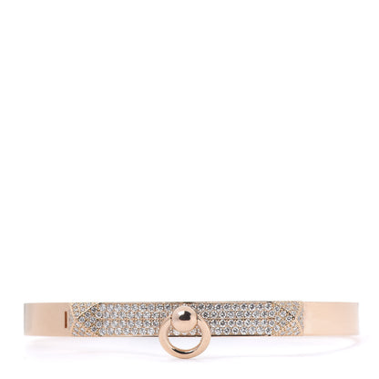 Hermes 18K Rose Gold Diamond PM Collier De Chien Pave Bracelet SH 1 of 6