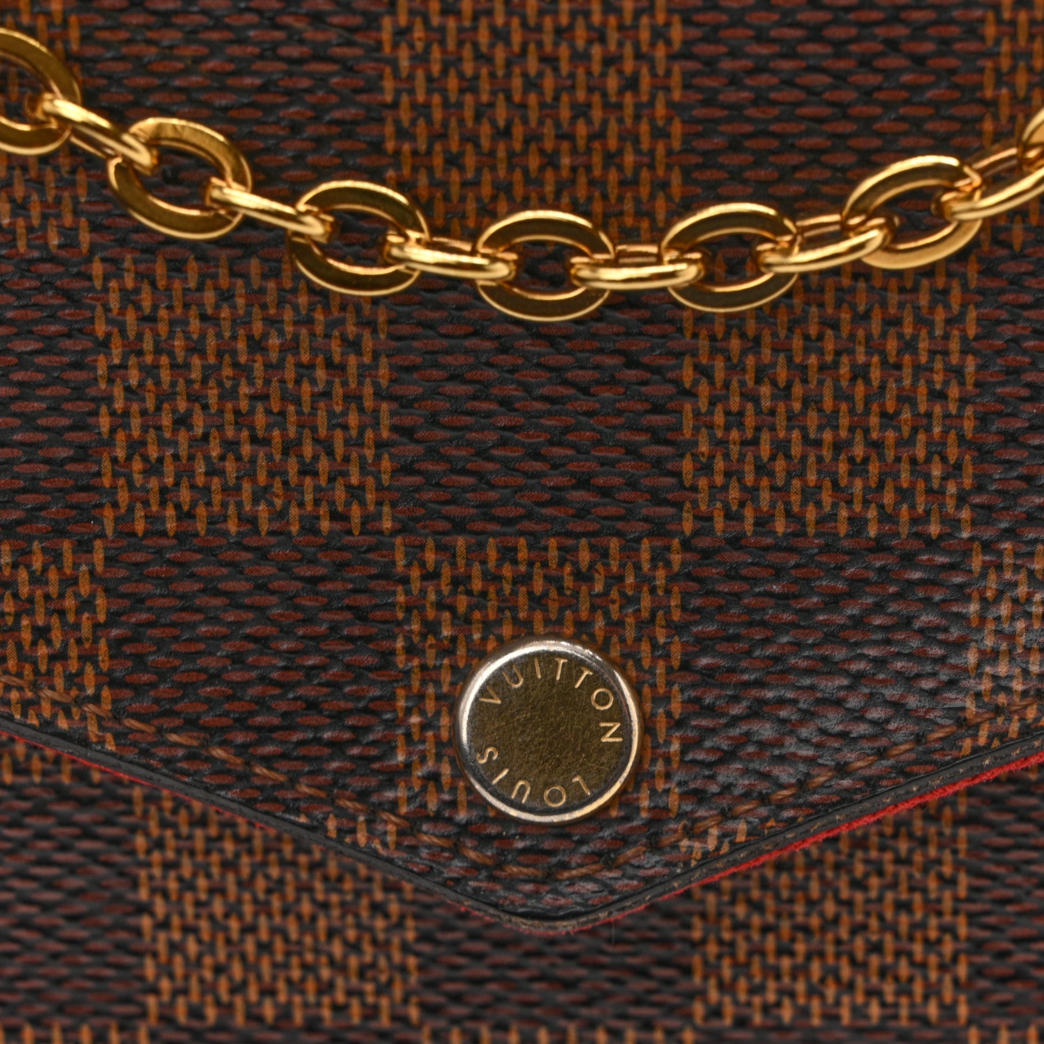 Louis Vuitton Damier Ebene Pochette Felicie Chain Wallet 12 of 14
