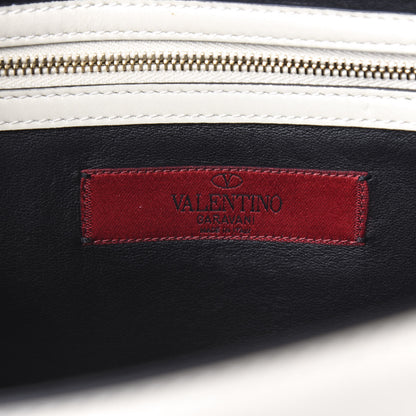 Valentino Garavani Vitello Tri-Color Medium Glam Lock Rockstud Flap Blue White Burgundy 5 of 8