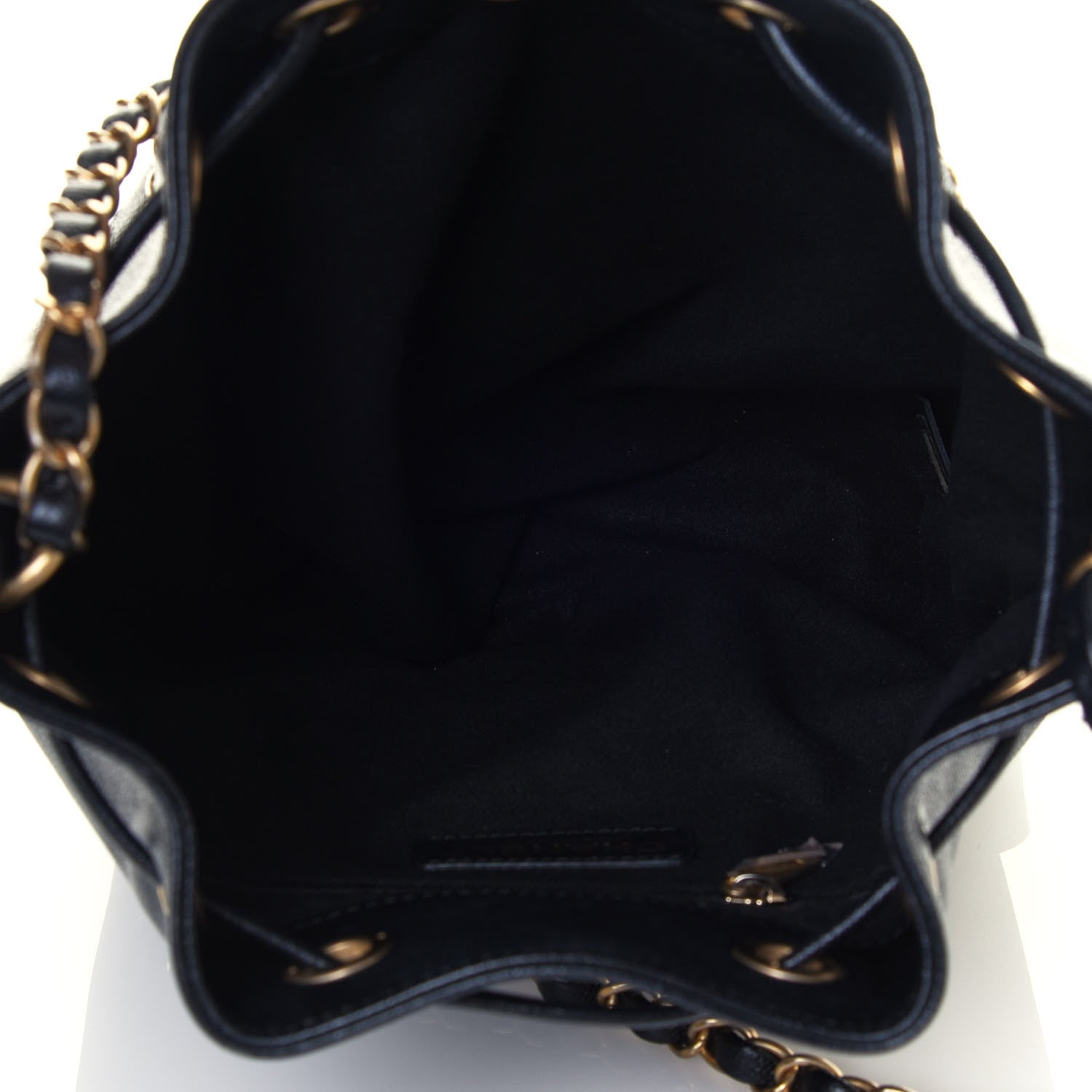 Chanel Caviar Deauville Drawstring Bucket Bag Black 5 of 12