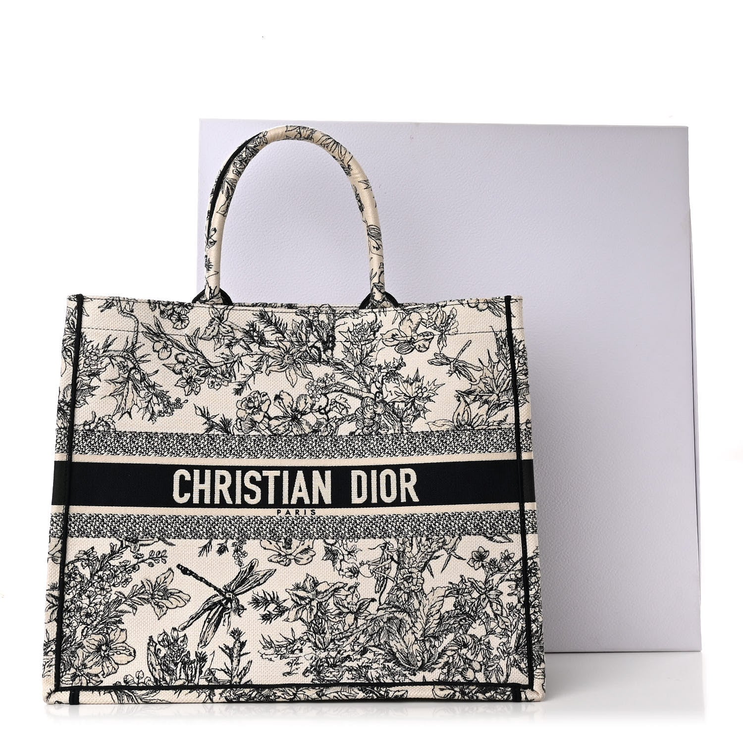 Christian Dior Canvas Embroidered Large Book Tote Latte 11 of 11