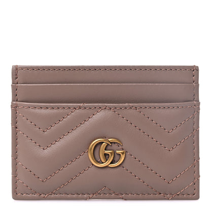 Gucci Calfskin Matelasse GG Marmont Card Holder Porcelain Rose 1 of 6