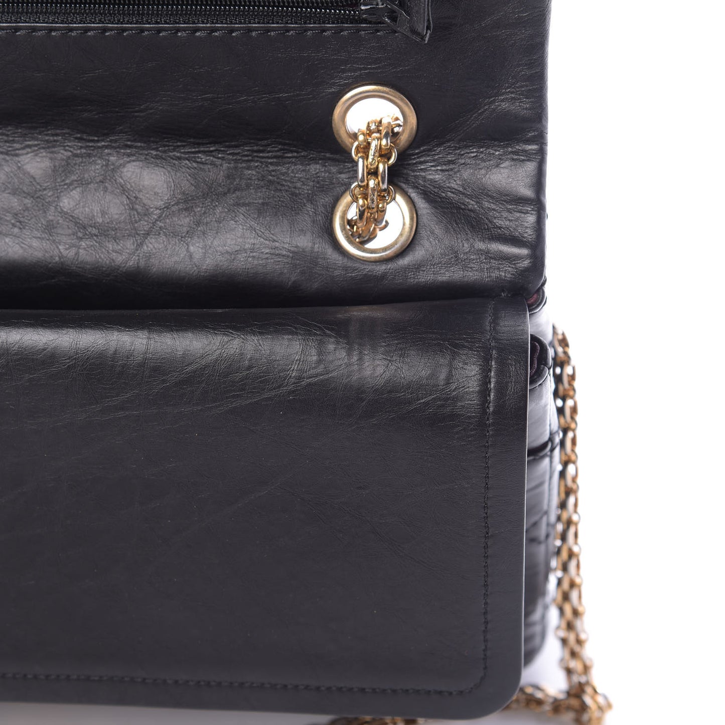Aged Calfskin Quilted 2.55 Reissue 227 Flap Black
