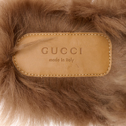 Gucci Patent Fur Womens Princetown Slippers 39.5 Black Natural 7 of 7