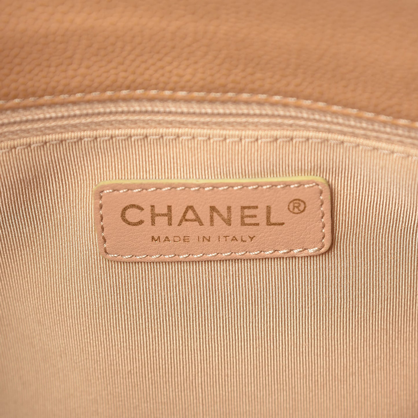 Caviar Quilted Grand Shopping Tote GST Beige