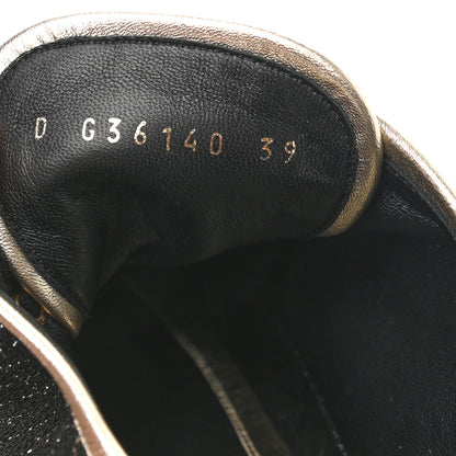 Chanel Tweed Lambskin Chain Lace Up Espadrille Sneakers 39 Black Gold 8 of 9