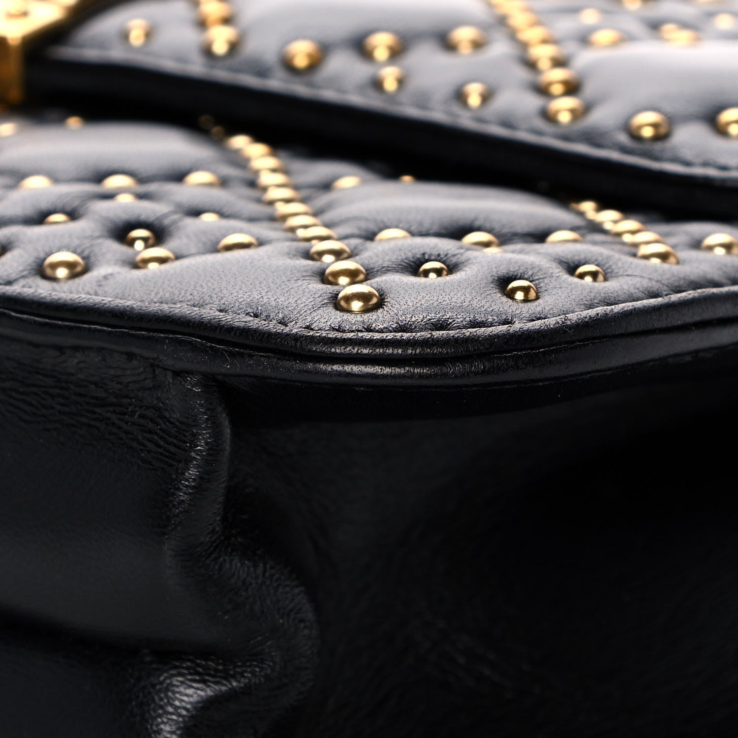 Christian Dior Lambskin Cannage Studded Large Dioraddict Flap Bag Black 11 of 14