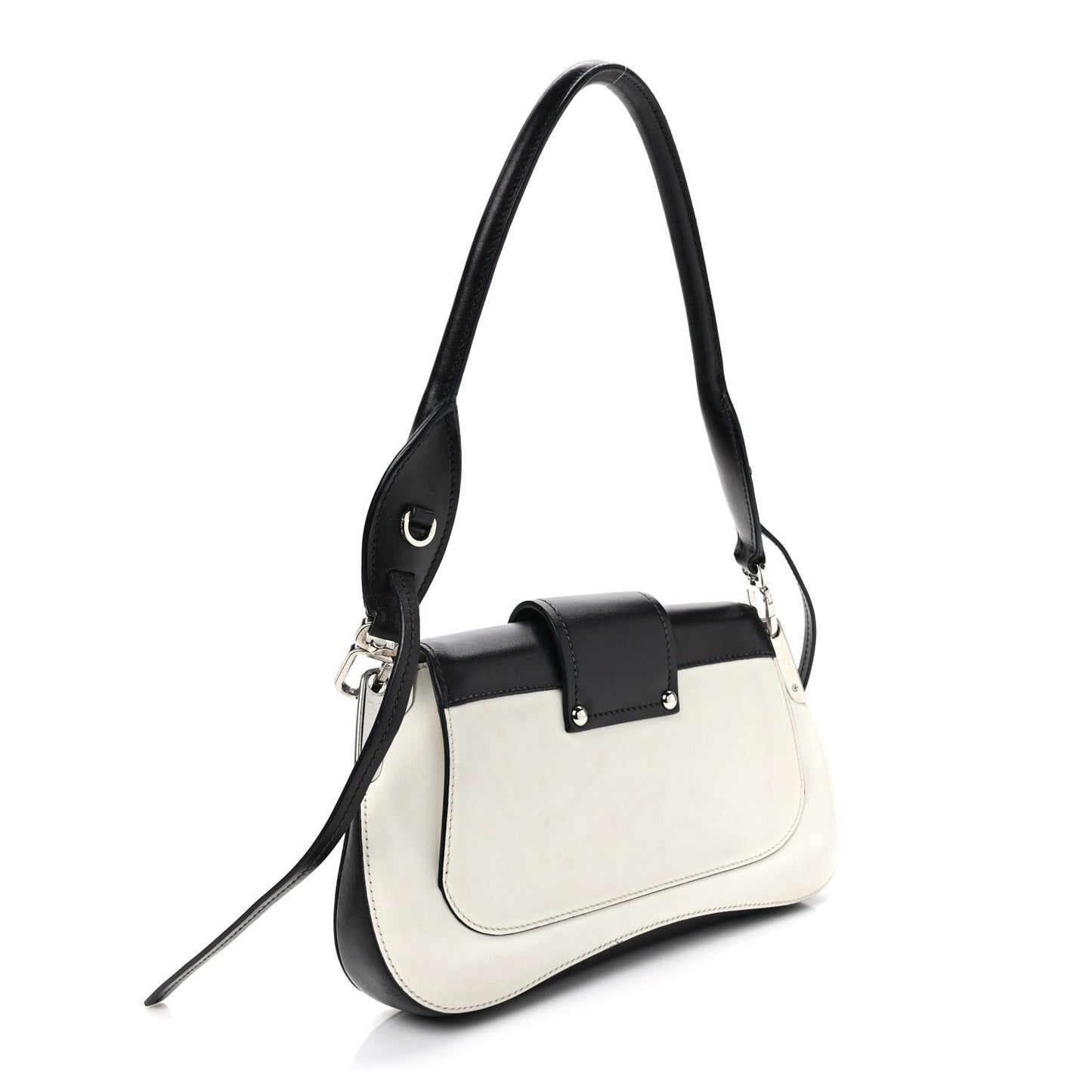 City Calfskin Small Sidonie Shoulder Bag White Black