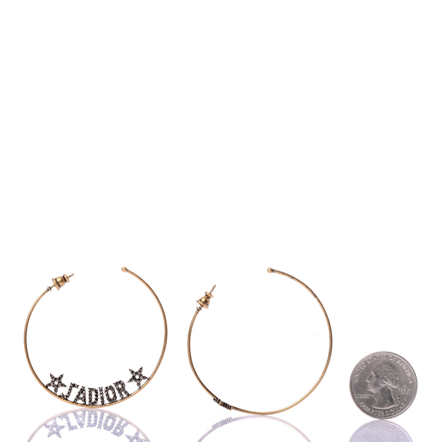 Metal Crystal J'Adior Hoop Earrings Aged Gold