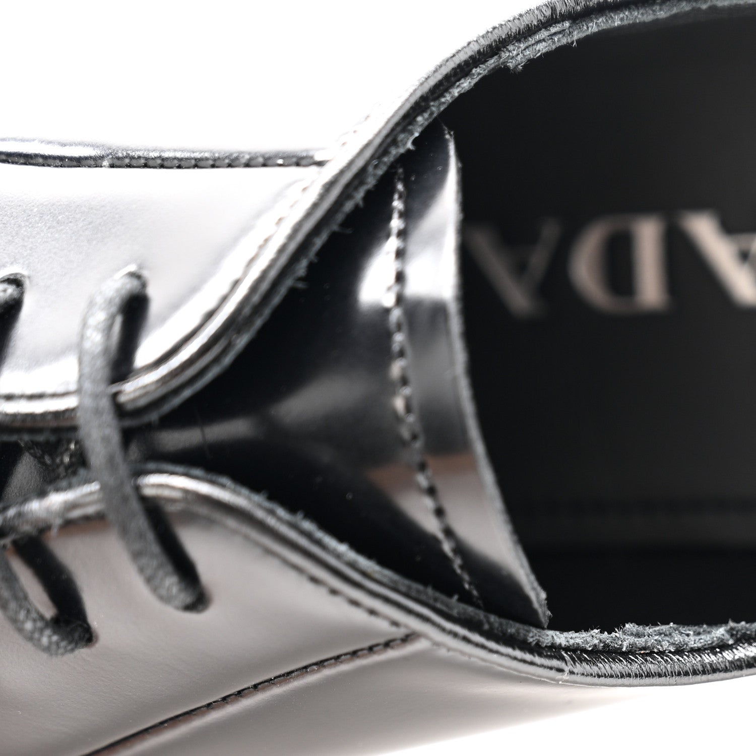 Prada Spazzolato Calzature Donna 50mm Derby Loafers 39 Black 10 of 10