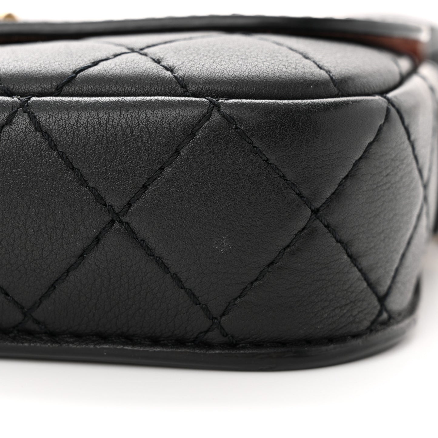 Calfskin Quilted Multi Pouching Flap And Coin Purse Black