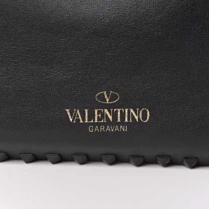 Valentino Garavani Vitello Monochrome Medium Rockstud Tote Black Light Ivory 15 of 16
