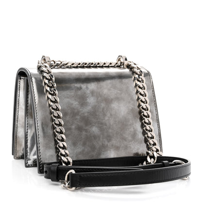 Alexander McQueen Metallic Patent Calfskin Jeweled Knuckle Satchel Silver 3 of 9