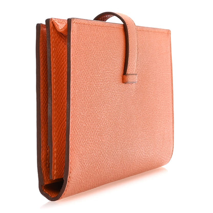 Hermes Epsom Bearn Gusset Wallet Orange 3 of 8
