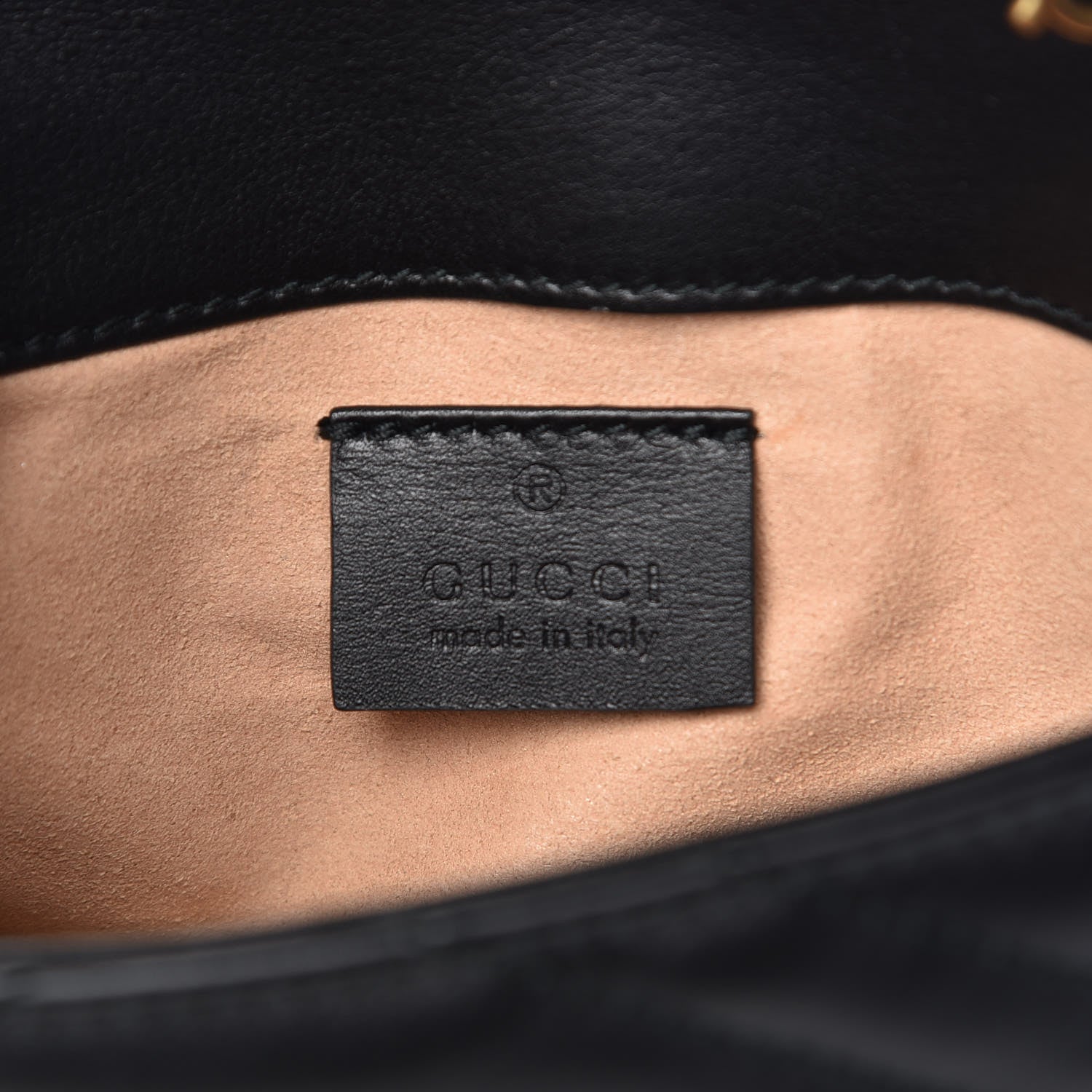Gucci Calfskin Matelasse Super Mini GG Marmont Shoulder Bag Black 6 of 8