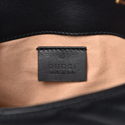 Gucci Calfskin Matelasse Super Mini GG Marmont Shoulder Bag Black 6 of 8