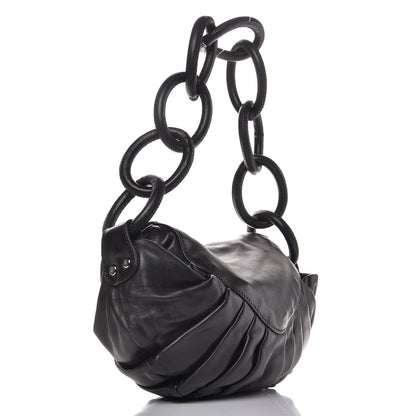Chanel Lambskin Pleated CC Shoulder Bag Black 3 of 12