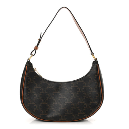 Celine Triomphe Canvas Calfskin Ava Shoulder Bag Tan 1 of 16