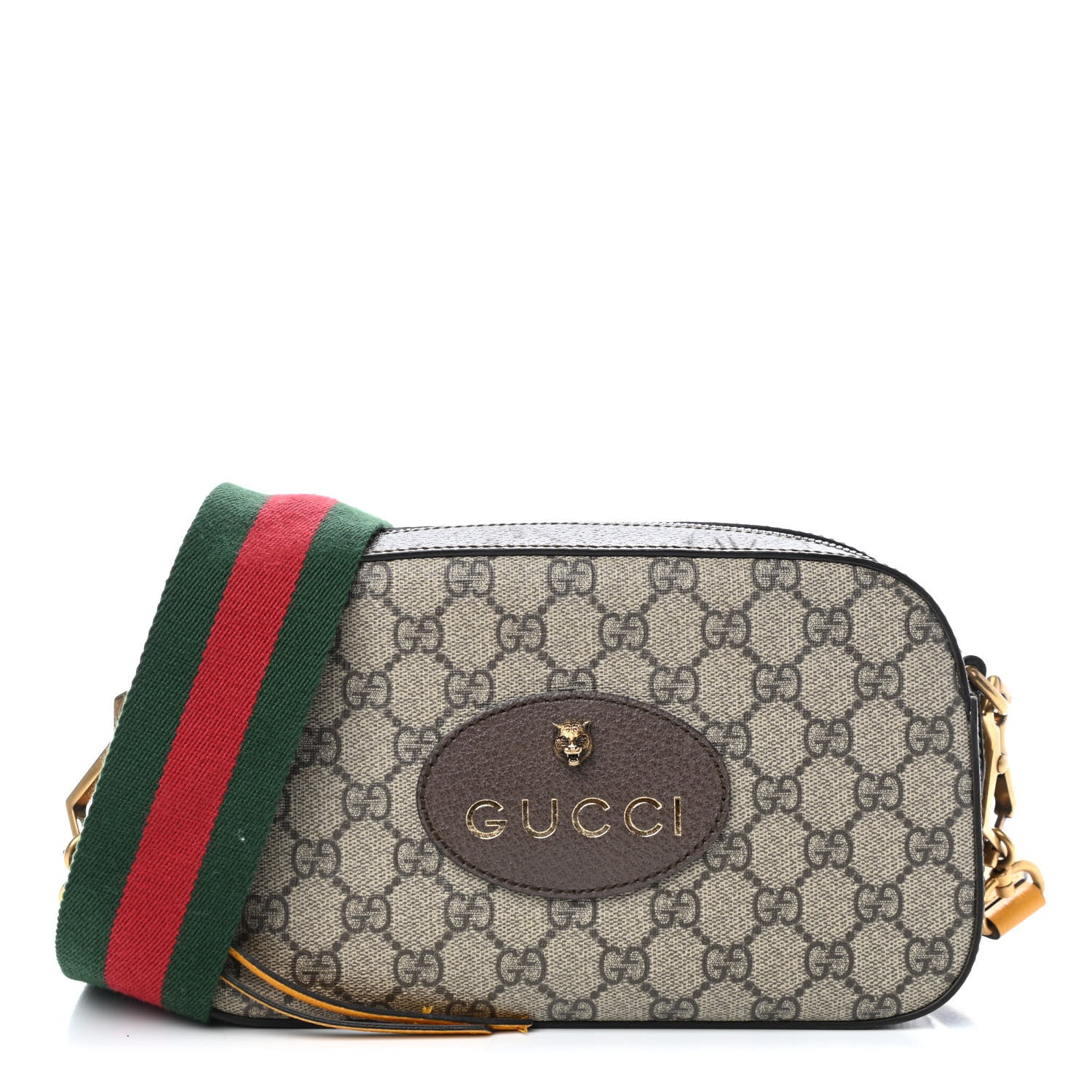 Gucci GG Supreme Monogram Web Neo Vintage Shoulder Bag Beige New Acero Crop 1 of 9