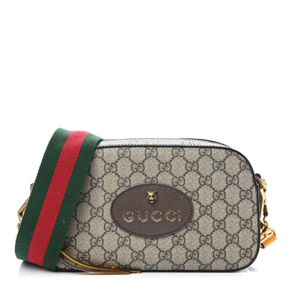 Gucci GG Supreme Monogram Web Neo Vintage Shoulder Bag Beige New Acero Crop 1 of 9