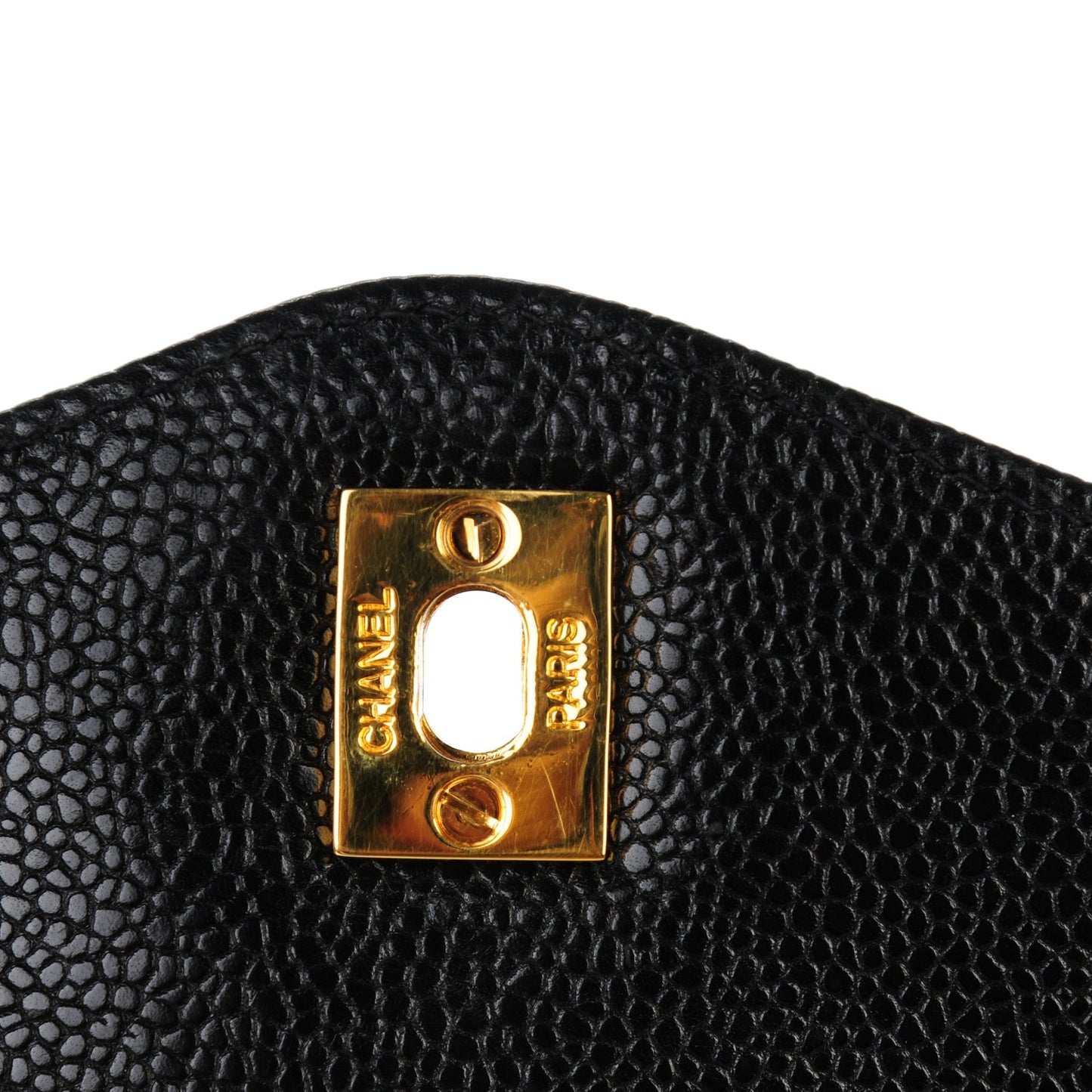 Caviar Quilted Flap Shoulder Bag Black