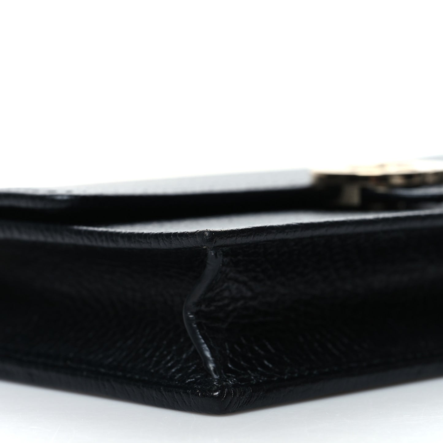 Dollar Calfskin Interlocking G Chain Wallet Black