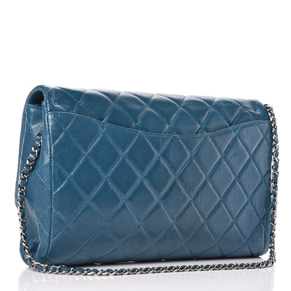 Chanel Lambskin Quilted Clutch With Chain Flap Turquoise 3 of 13