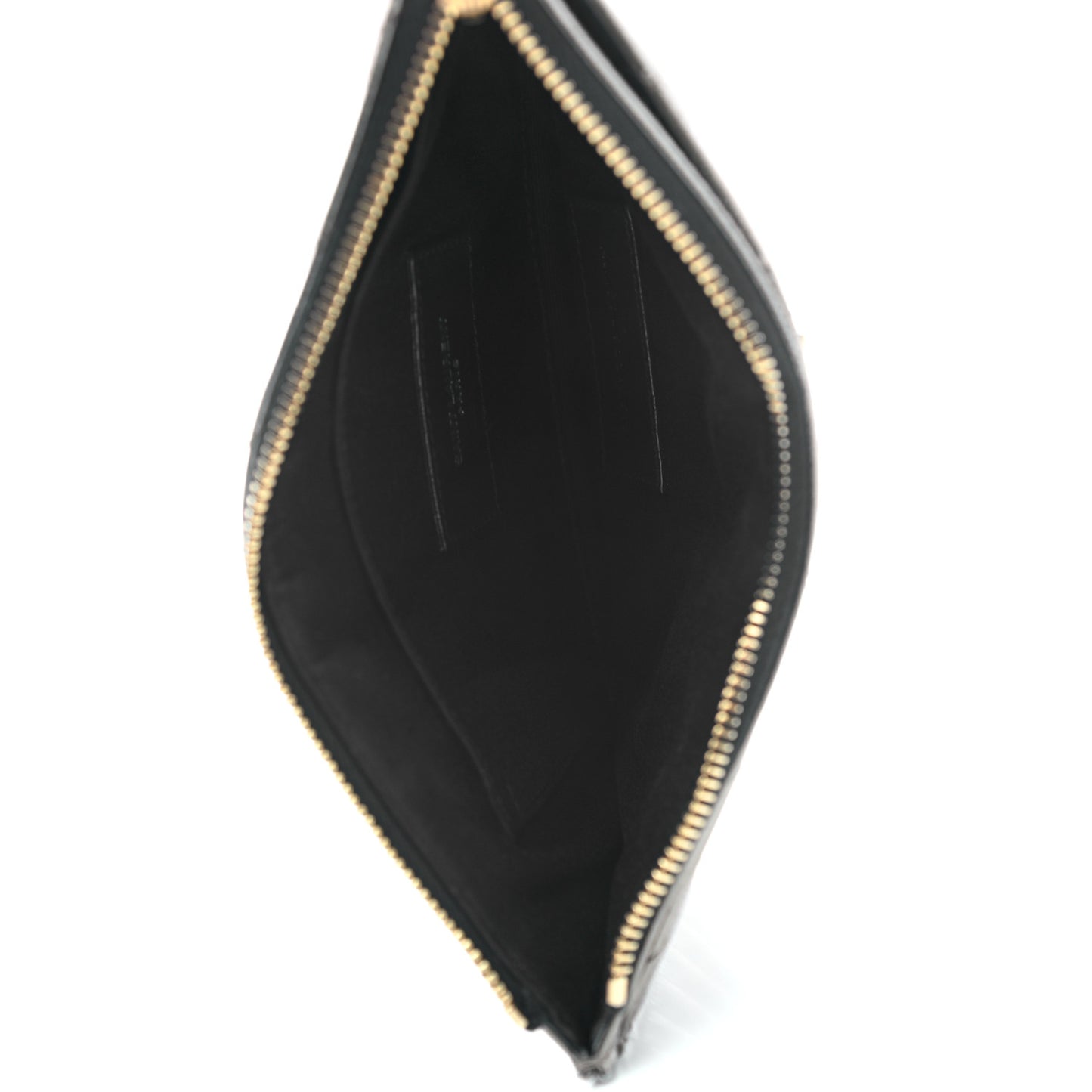 Metallic Grain De Poudre Matelasse Chevron Monogram Bill Pouch Piombo