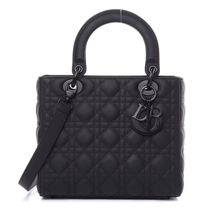 Christian Dior Ultra Matte Calfskin Cannage Medium Lady Dior Black 1 of 12