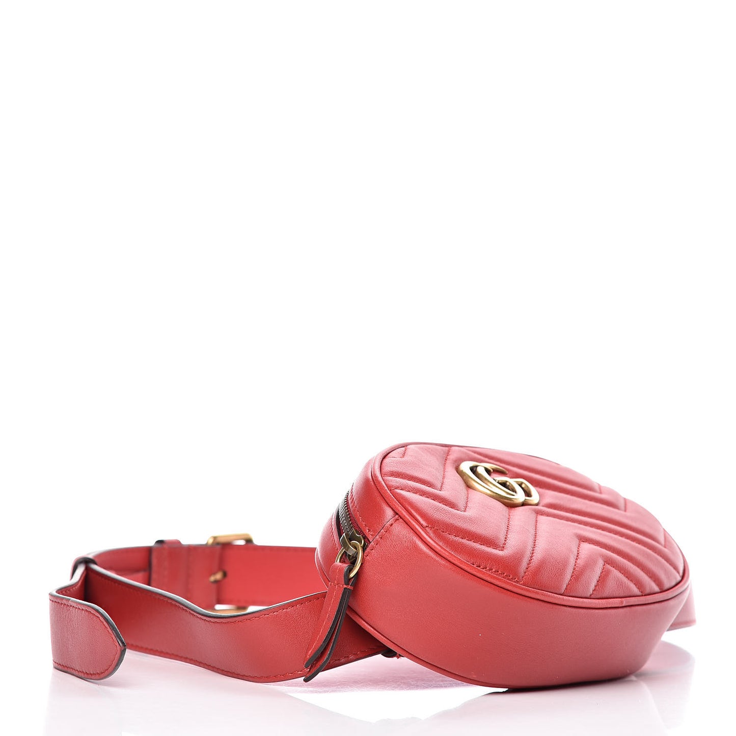 Calfskin Matelasse GG Marmont Belt Bag 95 38 Hibiscus Red