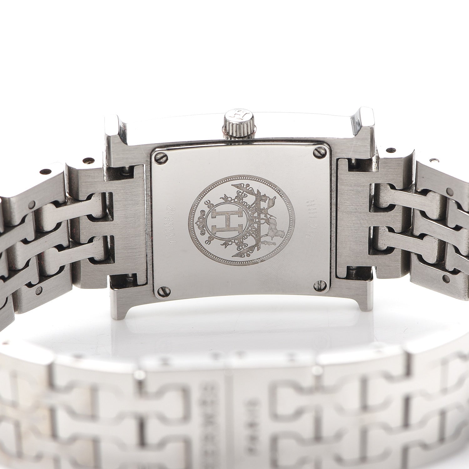 Hermes Stainless Steel Diamond Pink Mother of Pearl 21mm Heure H Hour Quartz Watch 4 of 6