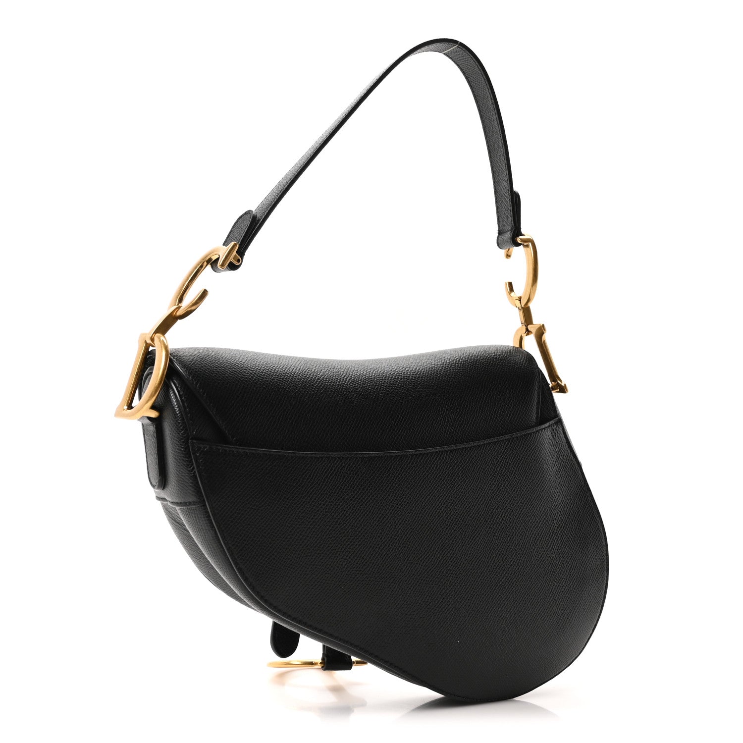 Christian Dior Grained Calfskin Saddle Bag Black 3 of 10
