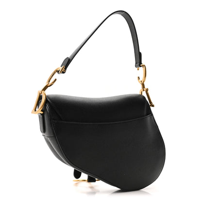 Christian Dior Grained Calfskin Saddle Bag Black 3 of 10