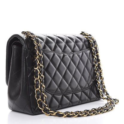 Chanel Lambskin Quilted Jumbo Double Flap Black 3 of 14