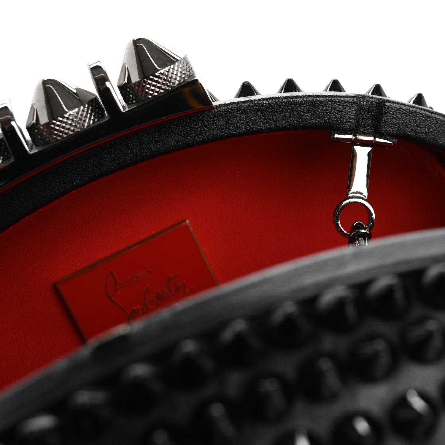 Christian Louboutin Calfskin Spikes Mina Chain Clutch Black 12 of 12