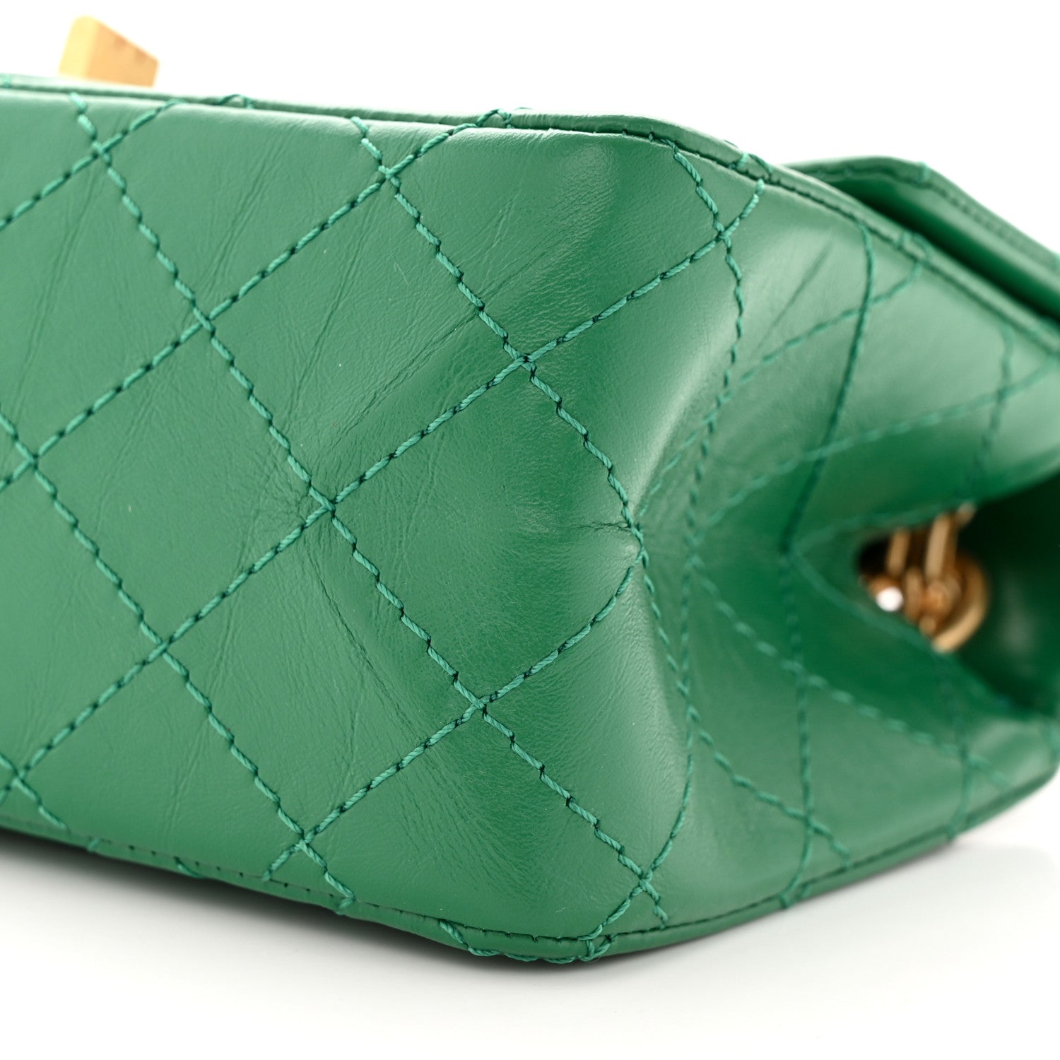 Chanel Aged Calfskin Quilted 2.55 Reissue Mini Flap Green 10 of 11