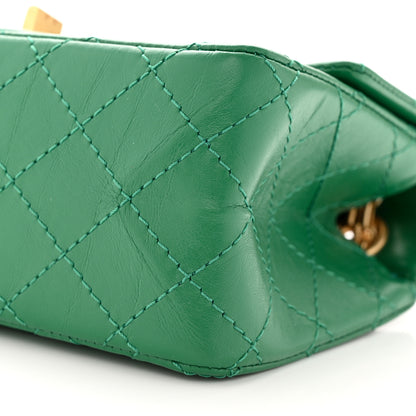 Chanel Aged Calfskin Quilted 2.55 Reissue Mini Flap Green 10 of 11