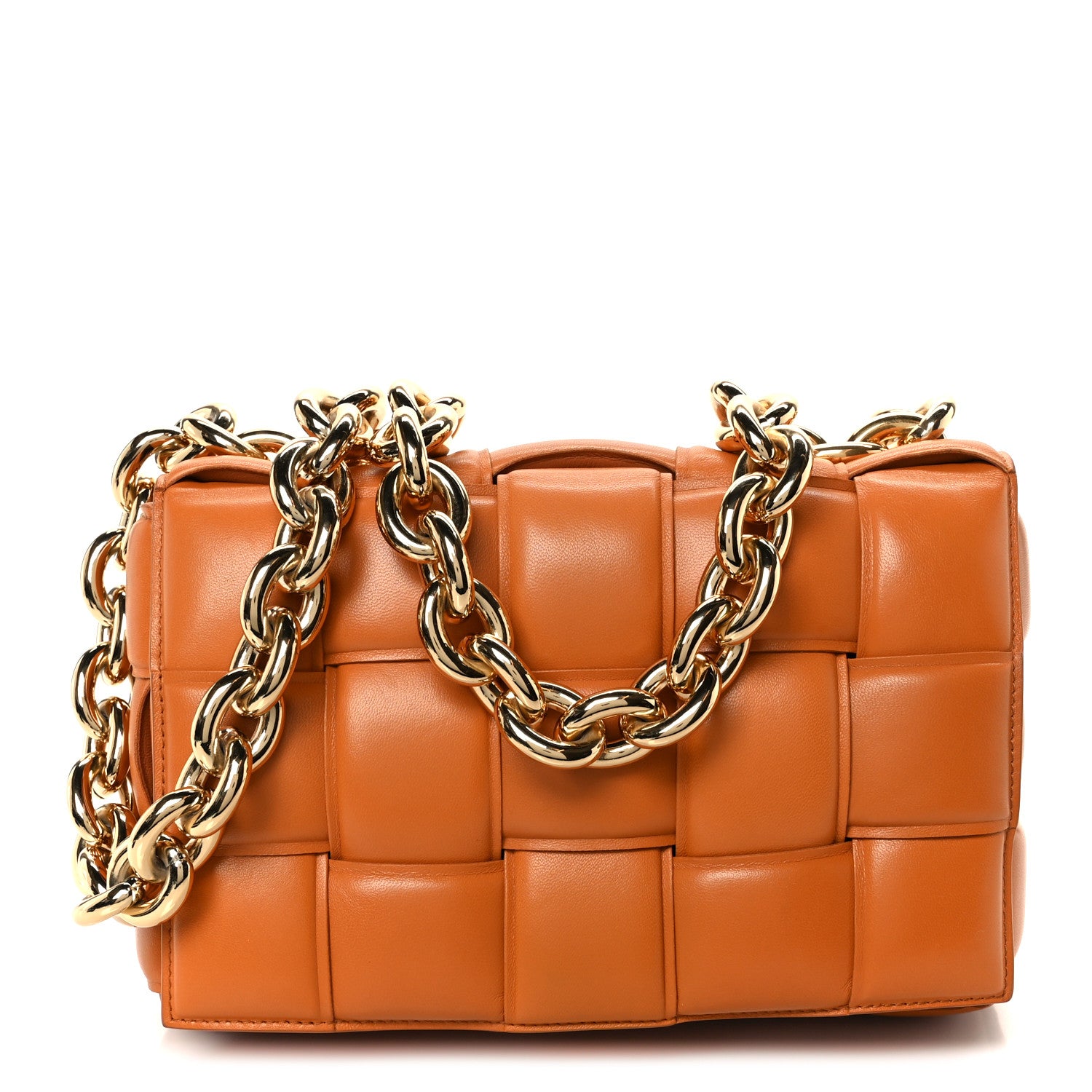 Bottega Veneta Lambskin Maxi Intreccio Padded Chain Cassette Crossbody Bag Clay 1 of 12