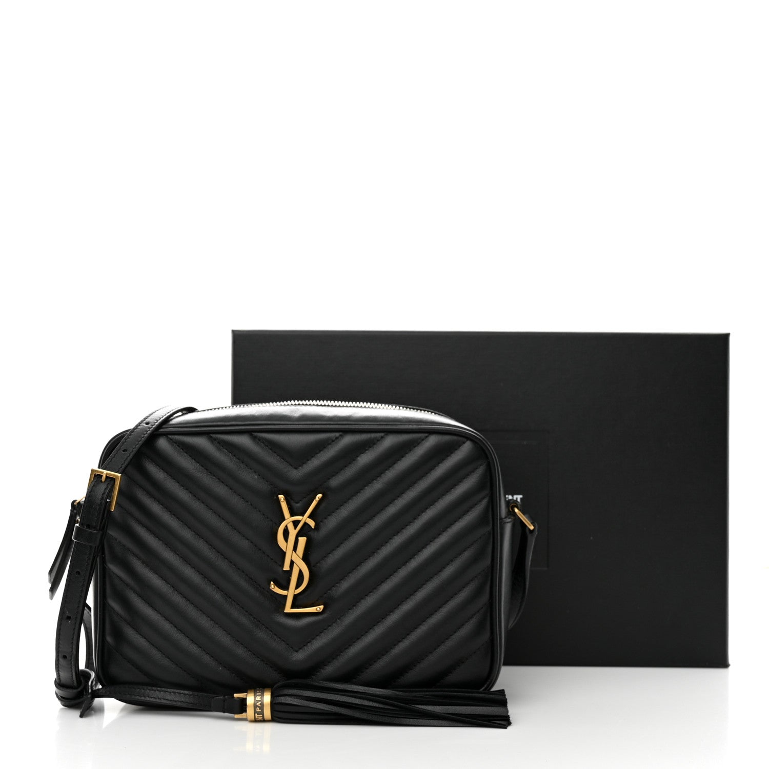 Saint Laurent Calfskin Matelasse Monogram Lou Camera Bag Black 17 of 17