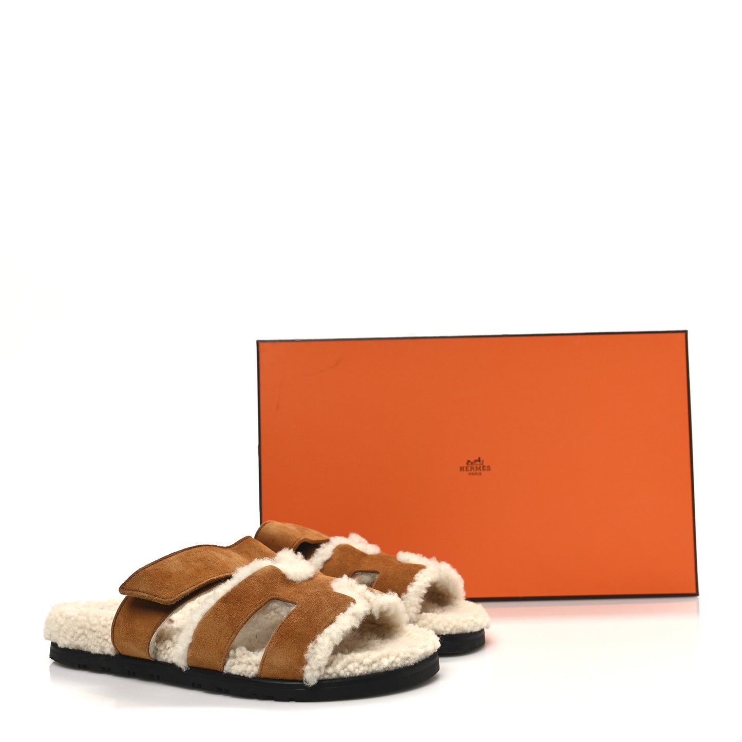Suede Goatskin Woolskin Womens Chypre Sandals 37 Brun Fume Ecru
