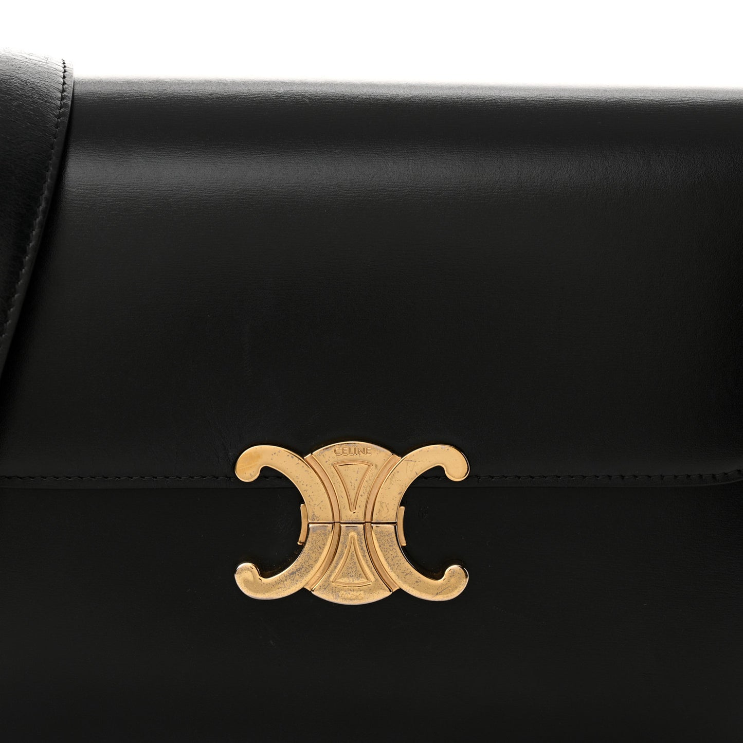 Shiny Calfskin Large Triomphe Black