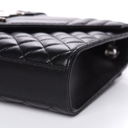 Saint Laurent Grain De Poudre Textured Mixed Matelasse Triquilt Medium Monogram Satchel Black 9 of 10