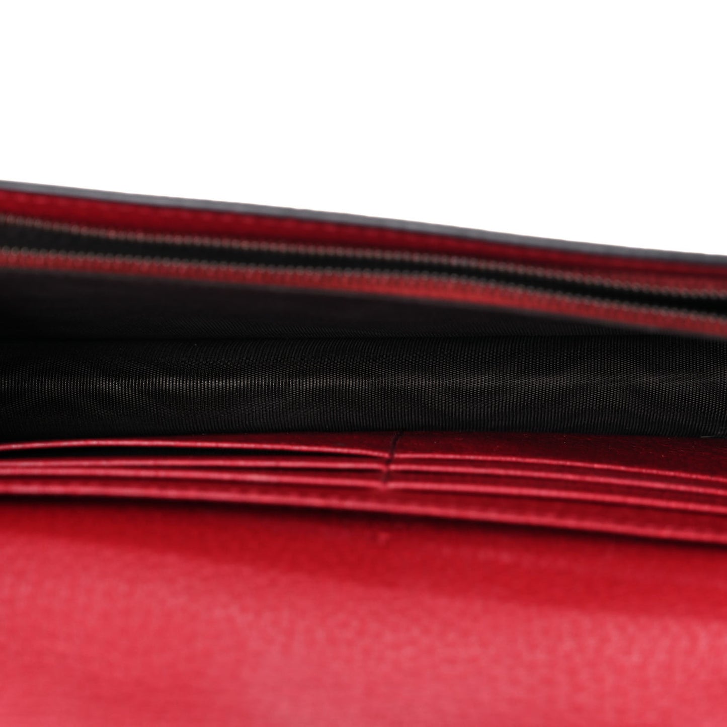 GG Supreme Monogram Web Queen Margaret Chain Wallet Red